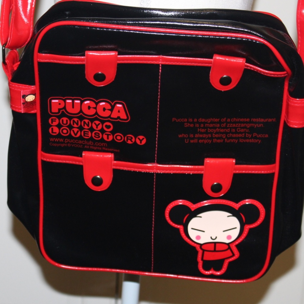 PUCCA VINTAGE Black and Red Crossbody Bag